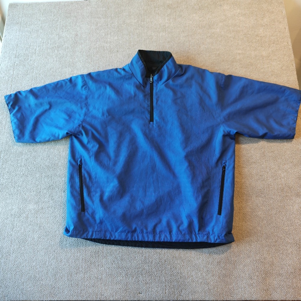 Zero Restriction Mens Tour Series 1/2 Zip‎ Golf Windbreaker Shirt Large Blue